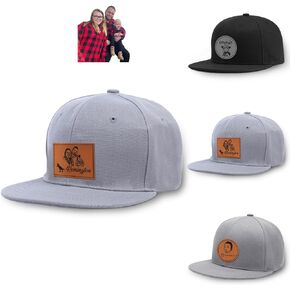 Personalized Kid Engraved Photo Baseball Cap: Custom Gray-Black Sun Hat - Adjustable Snapback Trucker Caps for Child