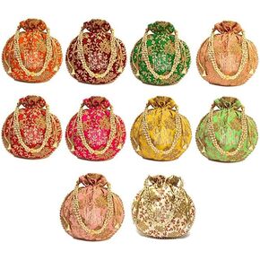 Handicrafts and jewellery Designer or potli bags for women potli bags for return gifts indian or Wristlets