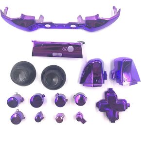 Bumpers Triggers Buttons Thumbstick Cap DPad LB RB LT RT for Xbox One Slim Xbox One S Controller - Chrome Purple