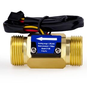 Digiten G3/4"Male Thread Water Flow Hall Sensor Switch Flowmeter Counter 1-30L/min