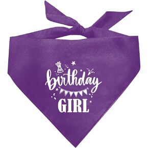 Birthday Girl Dog Bandana, Apricot Pink Dog Bandana, Funny Cute Dog Bandana, Pet Dog Triangle Scarf, Pet Dog Scarf Accessories, Gift for Dog Lover, Dog Bandana for Small Medium Large Dogs (D33)