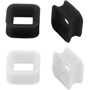 Rectangle Silicone Ear Tunnel Plugs Gauges Expanders Black White Hollow Square Flexible Soft Tunnels Kit Stretcher Earrings Fashion Lobe Piercing Body Jewelry Set Gifts Bff Birthday 2Pairs Set