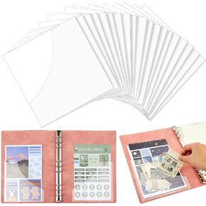20 Pcs Adhesive Clear Corner Pockets 6 x 6 Inch Clear Corner Pockets Peel and Stick Corner Pockets for Adds Extra Storage Space to Folders, Home, Office, School