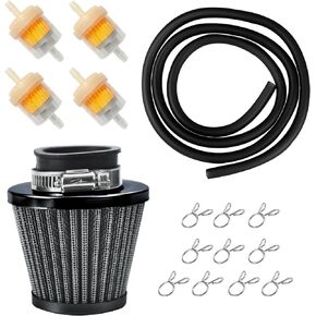 35mm Air filter Fuel Line Kit for 110cc 125cc SSR110 SSR125 TTR90 TTR110 PW80 CRF50 CRF70 XR50 XR70 KLX110 Baja DR70 Motovox MVX70 MVX110 Tao Tao DB14 Dirt Pit bike Four Wheeler Quad ATV Black