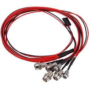 6 LED RC Car Light, 3-7V Headlight Taillight Set 5mm/3mm Diameter LED Light for 1/10 RC Model Car Truck