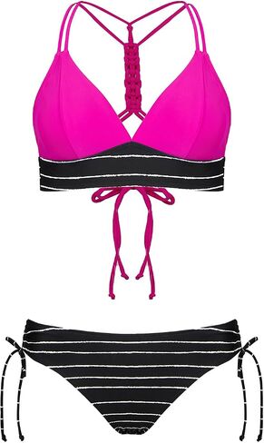 CUPSHE Women's Bikini Sets Two Piece Swimsuit Mid Rise Spaghetti Straps Back Tie Drawstring in Saudi Arabia