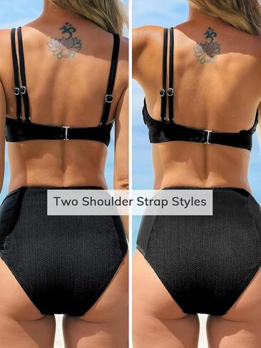 CUPSHE Women's Bikini Set Two Piece Swimsuits High Waisted One Shoulder Swimwear Removable Adjustable Strap in Saudi Arabia