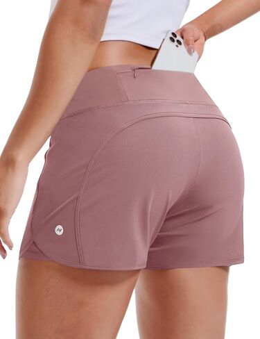 MIER Women's 2 in 1 Running Shorts Athletic High Waisted Workout Tennis Gym Shorts with Liner Zipper Pocket 3" in Kuwait