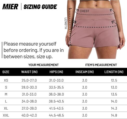 MIER Women's 2 in 1 Running Shorts Athletic High Waisted Workout Tennis Gym Shorts with Liner Zipper Pocket 3" in Kuwait