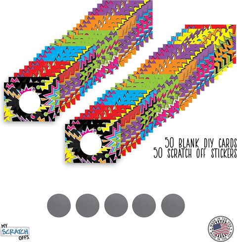 My Scratch Offs 50 Pack Zig Zag Variety DIY Custom Make Your Own Scratch-Offs Prizes for Kids Teacher Supplies for The Classroom Motivational Scratch Cards for Students Appreciation Cards in Saudi Arabia