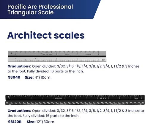 مسطرة مقياس اقتصادي لمهندس قوس المحيط الهادئ، مقسمة على: 1/16 بوصة، 3/32 بوصة، 1/8 بوصة، 3/16 بوصة، 1/4 بوصة، 3/8 بوصة، 1/2 بوصة، 3/4 بوصة، 1 بوصة، 1-1/2 بوصة، 3 بوصة مقياس الدرجات. 12 إنش in Kuwait