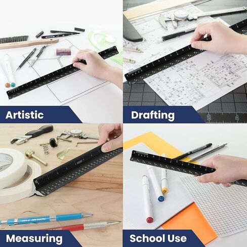 مسطرة مقياس اقتصادي لمهندس قوس المحيط الهادئ، مقسمة على: 1/16 بوصة، 3/32 بوصة، 1/8 بوصة، 3/16 بوصة، 1/4 بوصة، 3/8 بوصة، 1/2 بوصة، 3/4 بوصة، 1 بوصة، 1-1/2 بوصة، 3 بوصة مقياس الدرجات. 12 إنش in Kuwait