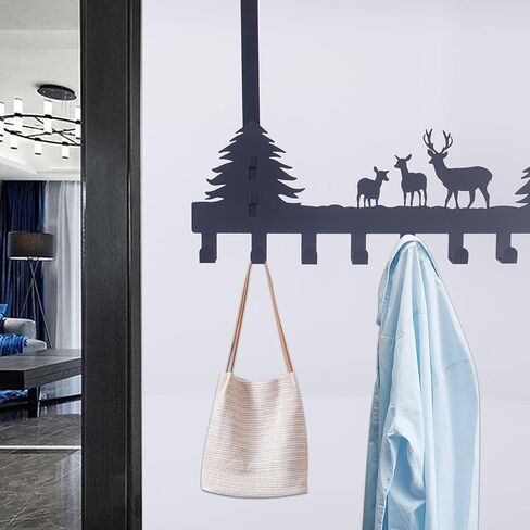 Over The Door Hanger,Over The Door Hook Door for Hanging Back of The Door Hooks Coat, Towel, Bag, Robe (Tree Black) in Saudi Arabia