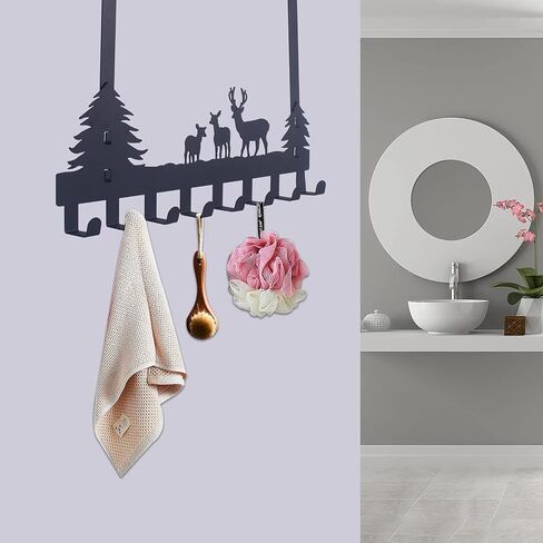 Over The Door Hanger,Over The Door Hook Door for Hanging Back of The Door Hooks Coat, Towel, Bag, Robe (Tree Black) in Saudi Arabia