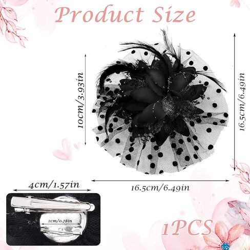 Fascinators Hats for Women Tea Party, Headband Flower Cocktail Mesh Feather Hat Clip Wedding Carnival Derby Hat in Saudi Arabia
