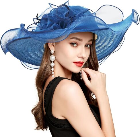 YIDINGCO Women Girl Tea Party Fascinator Hat Church Funeral Cocktail Easter British Organza Veil Dress Hat Cap in Saudi Arabia