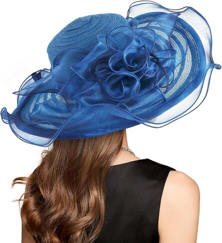YIDINGCO Women Girl Tea Party Fascinator Hat Church Funeral Cocktail Easter British Organza Veil Dress Hat Cap in Saudi Arabia