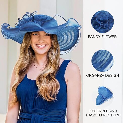 YIDINGCO Women Girl Tea Party Fascinator Hat Church Funeral Cocktail Easter British Organza Veil Dress Hat Cap in Saudi Arabia
