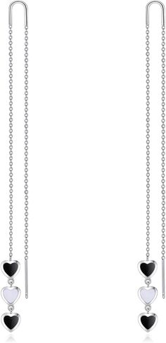 Threader Earrings Sterling Sliver Womens Long Chain Threader Dangle Earrings Gift for Women Girls in Saudi Arabia