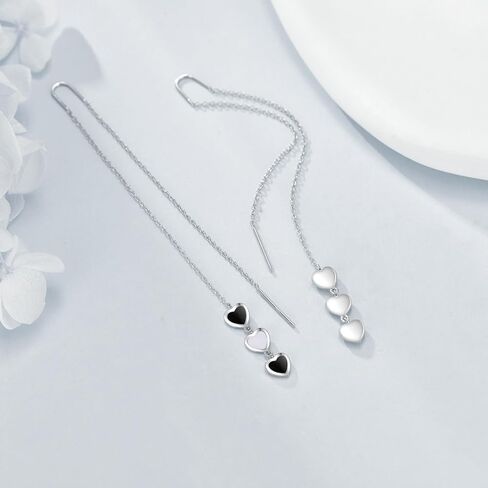 Threader Earrings Sterling Sliver Womens Long Chain Threader Dangle Earrings Gift for Women Girls in Saudi Arabia