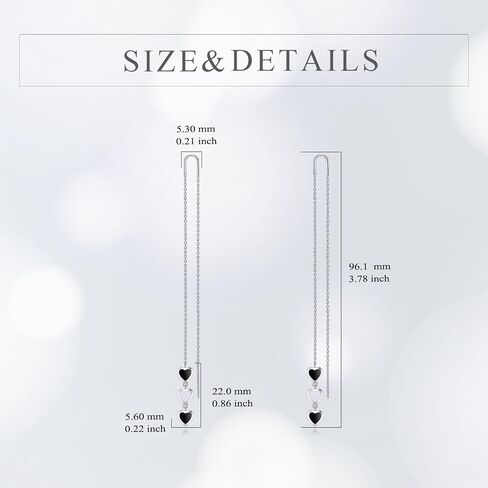 Threader Earrings Sterling Sliver Womens Long Chain Threader Dangle Earrings Gift for Women Girls in Saudi Arabia