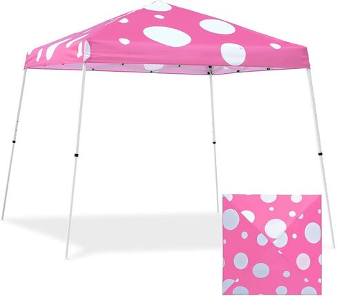 EAGLE PEAK 10x10 Slant Leg Pop-up Canopy Tent Easy One Person Setup Instant Outdoor Beach Canopy Folding Portable Sports Shelter 10x10 Base 8x8 Top (Brown Cow Print) in Saudi Arabia