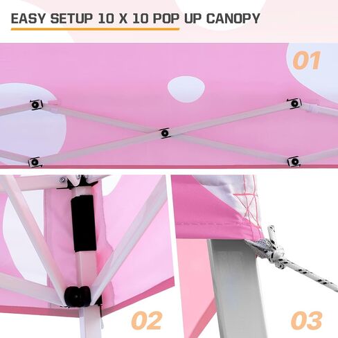 EAGLE PEAK 10x10 Slant Leg Pop-up Canopy Tent Easy One Person Setup Instant Outdoor Beach Canopy Folding Portable Sports Shelter 10x10 Base 8x8 Top (Brown Cow Print) in Saudi Arabia