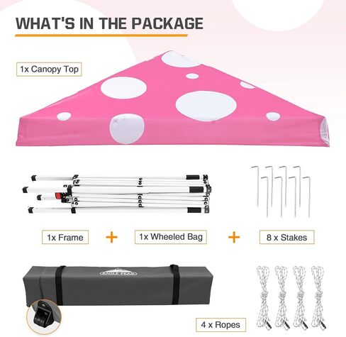 EAGLE PEAK 10x10 Slant Leg Pop-up Canopy Tent Easy One Person Setup Instant Outdoor Beach Canopy Folding Portable Sports Shelter 10x10 Base 8x8 Top (Brown Cow Print) in Saudi Arabia