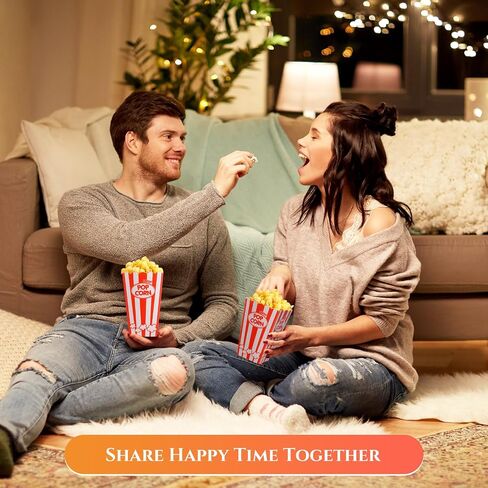 Teling 100 Pack Movie Night Popcorn Boxes Disposable Paper Popcorn Buckets Red and White Striped Popcorn Container Vintage Retro Nostalgic Popcorn Holders for Movie Carnival Circus Birthday Party in Saudi Arabia