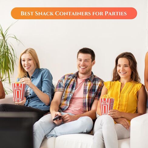 Teling 100 Pack Movie Night Popcorn Boxes Disposable Paper Popcorn Buckets Red and White Striped Popcorn Container Vintage Retro Nostalgic Popcorn Holders for Movie Carnival Circus Birthday Party in Saudi Arabia
