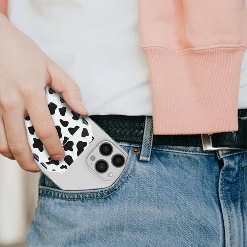 Ｈａｖａｙａ for Magsafe Wallet with Card Holder for iPhone 16/15 / 14/13 12 Series Magnetic Phone Wallet for Men and Women Leather Zipper Wallet with Adjustable Stand-White Leopard Print in Kuwait