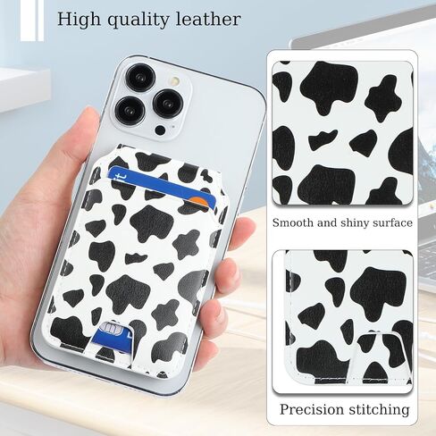 Ｈａｖａｙａ for Magsafe Wallet with Card Holder for iPhone 16/15 / 14/13 12 Series Magnetic Phone Wallet for Men and Women Leather Zipper Wallet with Adjustable Stand-White Leopard Print in Kuwait