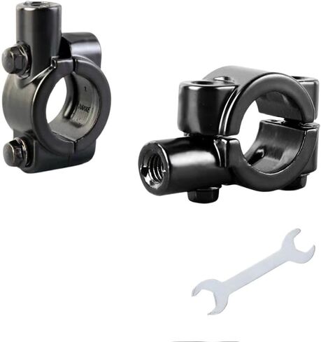 مشبك تثبيت على مرآة الدراجة النارية مقاس 1 بوصة 25 سم مع محولات خيط 10 سم، ومرايا الرؤية الخلفية للمقود - سهلة التركيب وقابلة للتعديل (عبوتان) in Kuwait