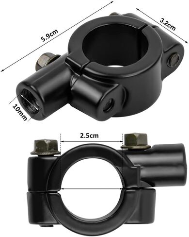 مشبك تثبيت على مرآة الدراجة النارية مقاس 1 بوصة 25 سم مع محولات خيط 10 سم، ومرايا الرؤية الخلفية للمقود - سهلة التركيب وقابلة للتعديل (عبوتان) in Kuwait