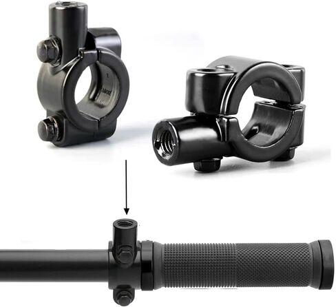 مشبك تثبيت على مرآة الدراجة النارية مقاس 1 بوصة 25 سم مع محولات خيط 10 سم، ومرايا الرؤية الخلفية للمقود - سهلة التركيب وقابلة للتعديل (عبوتان) in Kuwait