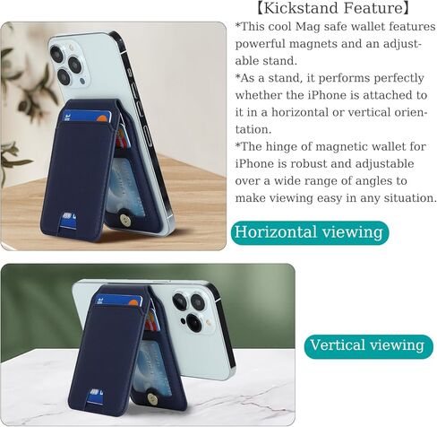 حامل محفظة للبطاقات المغناطيسية مع MagSafe لهاتف iPhone 15 Pro Max/15 Pro/15 Plus/15/14 Pro Max/14 Plus/14 Pro/14/13 Pro Max/13 Pro/13/13 Mini/12/12 Pro/ 12 برو ماكس/12 ميني روز جولد in Kuwait