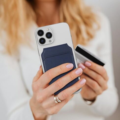 حامل محفظة للبطاقات المغناطيسية مع MagSafe لهاتف iPhone 15 Pro Max/15 Pro/15 Plus/15/14 Pro Max/14 Plus/14 Pro/14/13 Pro Max/13 Pro/13/13 Mini/12/12 Pro/ 12 برو ماكس/12 ميني روز جولد in Kuwait