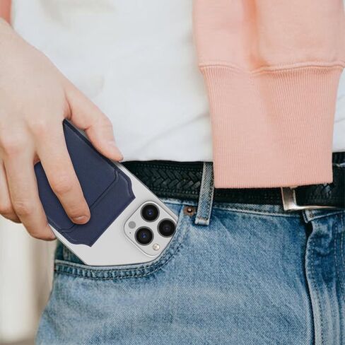 حامل محفظة للبطاقات المغناطيسية مع MagSafe لهاتف iPhone 15 Pro Max/15 Pro/15 Plus/15/14 Pro Max/14 Plus/14 Pro/14/13 Pro Max/13 Pro/13/13 Mini/12/12 Pro/ 12 برو ماكس/12 ميني روز جولد in Kuwait