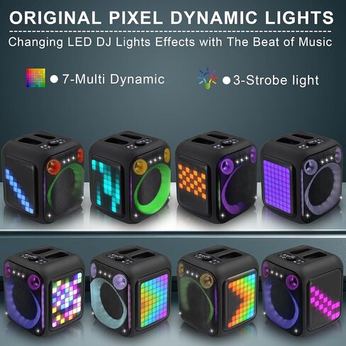 Karaoke Machine Bluetooth Portable Box Party Speaker PA System with 2 UHF Wireless Microphones,6.5"Subwoofer 180W Bass,Dynamic LED Lights, for Adults Kids Home Outdoor,Remote,TWS AUX USB TF in Saudi Arabia