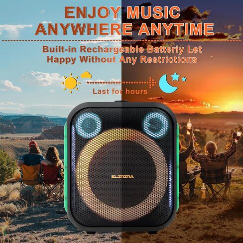 Karaoke Machine Bluetooth Portable Box Party Speaker PA System with 2 UHF Wireless Microphones,6.5"Subwoofer 180W Bass,Dynamic LED Lights, for Adults Kids Home Outdoor,Remote,TWS AUX USB TF in Saudi Arabia