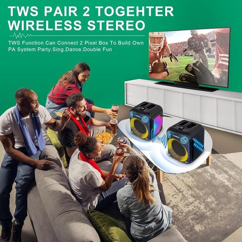 Karaoke Machine Bluetooth Portable Box Party Speaker PA System with 2 UHF Wireless Microphones,6.5"Subwoofer 180W Bass,Dynamic LED Lights, for Adults Kids Home Outdoor,Remote,TWS AUX USB TF in Saudi Arabia