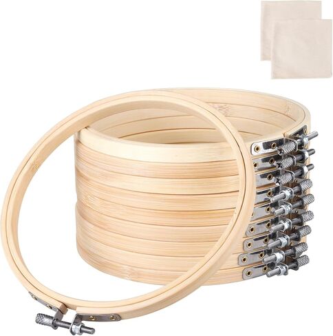 10 قطع 5 بوصة من الخيزران التطريز هوب مجموعة عبر غرزة هوب صغيرة التطريز هوب للفن الحرفية الخياطة مفيد والزفاف، عطلة الديكور in Kuwait