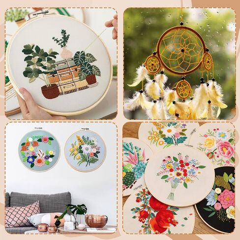 10 قطع 5 بوصة من الخيزران التطريز هوب مجموعة عبر غرزة هوب صغيرة التطريز هوب للفن الحرفية الخياطة مفيد والزفاف، عطلة الديكور in Kuwait