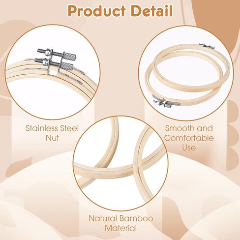 10 قطع 5 بوصة من الخيزران التطريز هوب مجموعة عبر غرزة هوب صغيرة التطريز هوب للفن الحرفية الخياطة مفيد والزفاف، عطلة الديكور in Kuwait