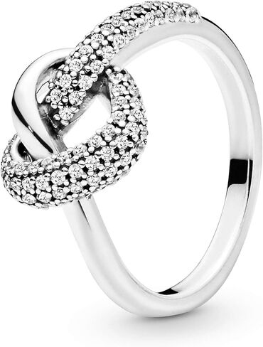 Pandora Jewelry Knotted Heart Cubic Zirconia Ring in Sterling Silver, Size 6, With Gift Box in Saudi Arabia