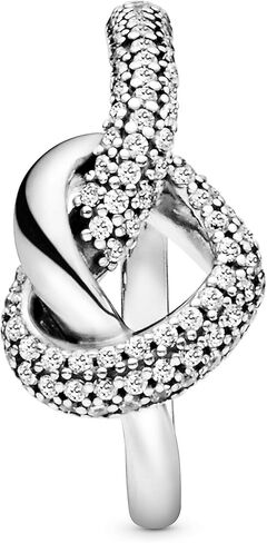 Pandora Jewelry Knotted Heart Cubic Zirconia Ring in Sterling Silver, Size 6, With Gift Box in Saudi Arabia