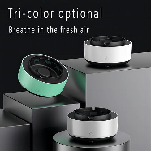 Smokeless Ashtrays for Cigarettes Indoor, 2-in-1 Air Purifier Multifunctional Smokeless Ashtray Home Ashtrays Portable Ash Tray for Home Indoor Office (Green) in Saudi Arabia