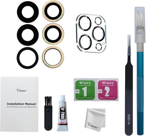Rear Camera Lens Glass Replacement Kits for iPhone 16 Pro & 16 Pro Max Pre-Installed Adhesive with Installation Manual and Repair Tools in Kuwait