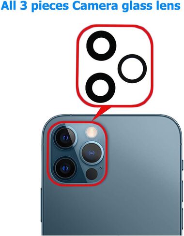 Rear Camera Lens Glass Replacement Kits for iPhone 16 Pro & 16 Pro Max Pre-Installed Adhesive with Installation Manual and Repair Tools in Kuwait