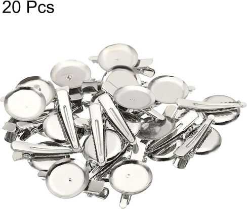 MECCANIXITY Brooch Clasp Clip Pins Disc Base 30mm Blank Round Trays for ID Badges Name Cards Tags DIY Craft, Silver Tone, 20pcs in Saudi Arabia
